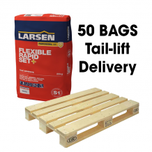 Larsens Pro Flexible Rapid Set+ WHITE 20kg Full Pallet (50 Bags Tail Lift)